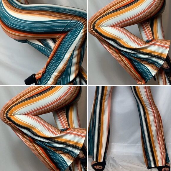 FASHIONOMICS STRIPE FLARE PANTS - Picture 3 of 7